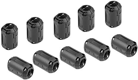 sourcing map 10Stk. Ferritkern Ring Clip RFI EMI Rauschunterdrückung Filter Kabelschelle Schwarz 13mm