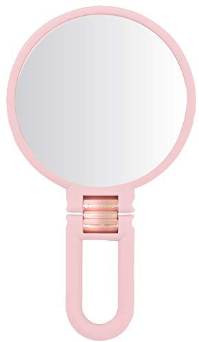 Danielle 14cm Hand Held Mirror 10x Magnifying - Blush Pink & Rose Gold