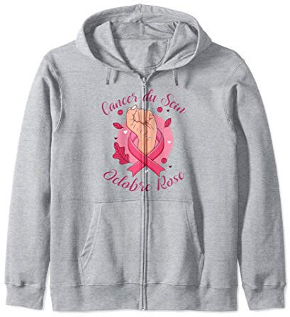 Octobre Ruban Rose Sensibilisation au Cancer du Sein Femme Sweat à Capuche