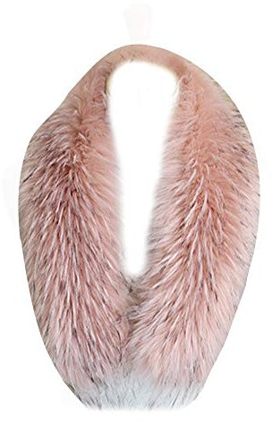 ihreesy 60CM Colletto in Pelliccia Sintetica da Donna, Collo Staccabile Pelliccia Sintetica Sciarpa Invernale Calda con Bottoni Collo in Pelliccia per Cappotto Bordo con Cappuccio,Rosa