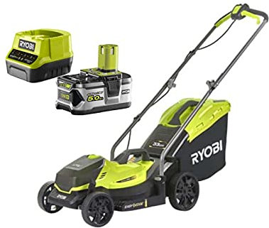 Pack RYOBI Tondeuse poussée 18V OnePlus OLM1833B - 1 Batterie 5.0Ah - 1 Chargeur Rapide RC18120-150