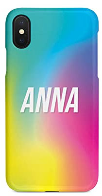 Tirita Personalised Phone Case Cover Compatible with iPhone Xs Max - Tie Dye Neon Name [01 - Luminous Neon]