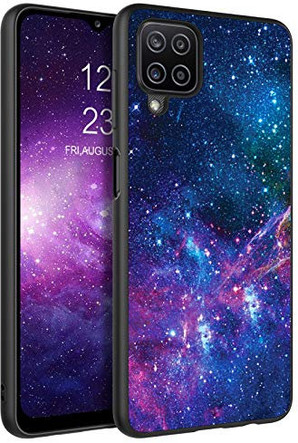 BENTOBEN for Samsung Galaxy A12 5G Phone Case,Glow in the Dark Nebula Pattern Hard PC Back Slim Soft Silicone Bumper Women Men Full Protective Shockproof Case for Samsung Galaxy A12,Purple