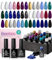 Beetles Gel Nail Polish Kit 20 Farben Celestial Collection mit 3 pcs Base Top Coat, Black White Blue Purple Green Gel Nagellack Soak off U V LED Essential Kit Gifts for Women