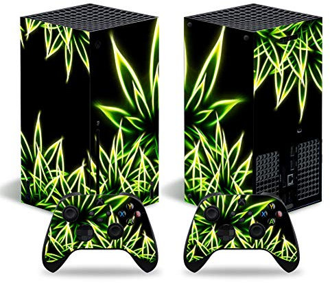 Vinyl-Aufkleber für Microsoft Xbox Serie X Konsole, Weeds Xbox Serie X Skins Wrap Aufkleber mit zwei kostenlosen kabellosen Controller-Aufklebern