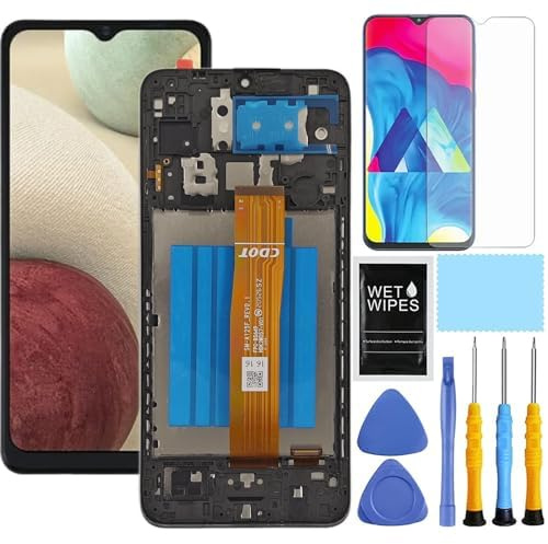 pour Galaxy A12 Remplacement d'écran (avec Cadre) pour A12 Remplacement d'écran A125 A127 numériseur d'écran LCD Ensemble d'écran Tactile avec Outil de pièces de Service 6,5 Pouces