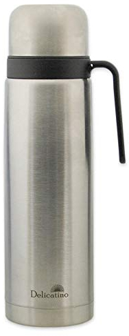 Termo Delicatino - Termo para yerba mate (acero inoxidable, 1L), color plateado