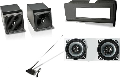 kit Mascherina Autoradio Nera - Casse Altoparlanti nere -Antenna Specifica per Panda 4x4 dal 1986 al 2003 autoradio stereo audio ws3040