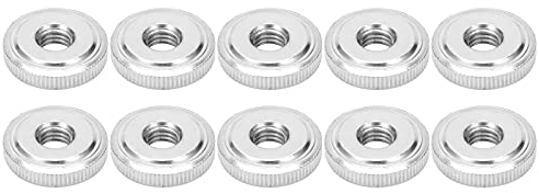 10 Stück Rändelmuttern, M8 Runde Flache Rändelmuttern Hand Twists Kohlenstoffstahl Einschichtige Kopf Konector Lock Einstellmuttern