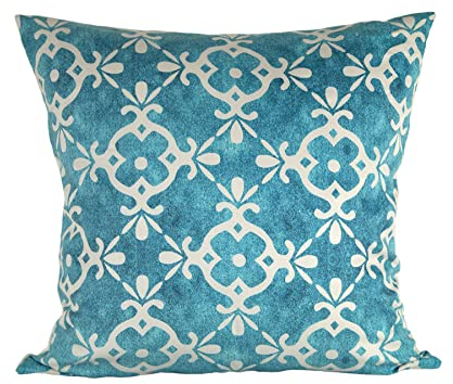 Quadratische Kissenbezüge 45 x 45 cm Kissenhülle Dekokissen Orientalische Muster Marrakesch für Wohnzimmer, Schlafzimmer, Sofa, Couch in 3 verschiedenen Mustern. (Blau)
