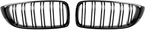DOCAS Kühlergrill für 4er F32 F33 F36(2014-2019) M3 F80 M4 F82 F83(2015-2019) Nieren Doppelsteg Sport Glanz Schwarz