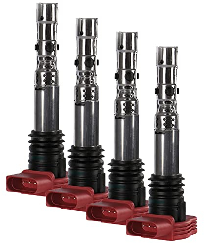 BESTPRICE 4x Zündspule 4-polig Zündmodul Stabzündspule Passend für A udi A4 B6 (8E2),A4 B6 Avant (8E5),A8 D4 (4H2, 4H8, 4HC, 4HL),R8 (422, 423),R8 Spyder (427, 429)