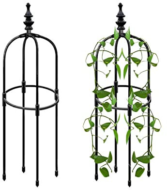 90/120/150cm Garten Obelisk Beschichtetes Metall - Freistehend Rankturm, Dekoratives Rankgitter Für Garten Kletterpflanzen Und Blumen, Garten Rankhilfe Für Rosen Und Blumen