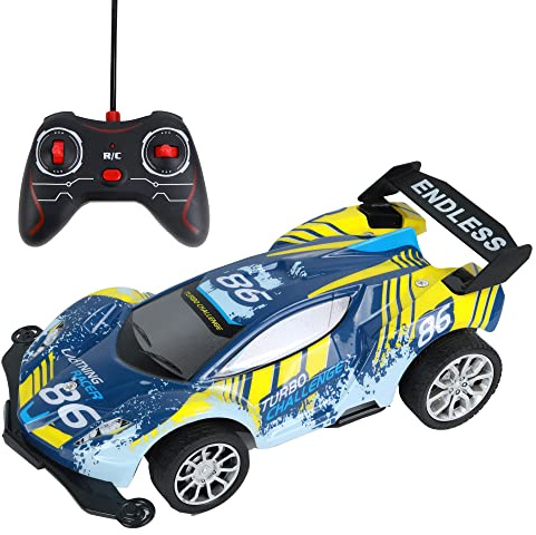 TURBO CHALLENGE - Rennwagen - Lightning Racer - 097208 - Ferngesteuertes Auto - Blau - 1/18 - Wiederaufladbarer Akku und Batterien inklusive - Kunststoff - Ab 3 Jahren