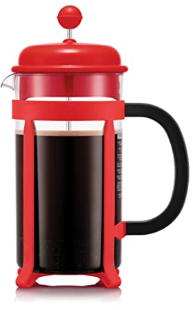 BODUM JAVA Cafetière à piston, monture et couvercle en plastique, 8 tasses, 1.0 l, en SAN