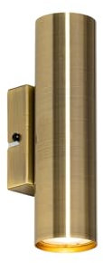 Qazqa - Moderne Wandleuchte Bronze 2-flammig - Jeana I Wohnzimmer I Schlafzimmer I Up & Down - Stahl Zylinder - LED geeignet GU10