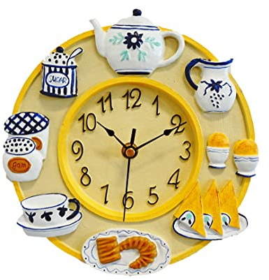 ABC Home | Wanduhr Küche | Dekorativ | Batteriebetrieben | Quarzuhrwerk | 22 cm Ø