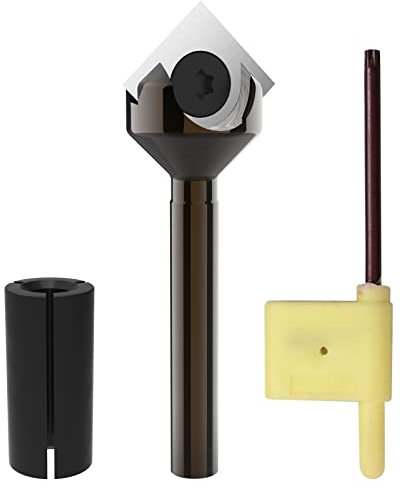 CNC 45-Degree V Groove Router Bit, 1/4 Shank 3/4(19.7mm) Cutting Diameter, Carbide Insert V-Shaped Slot Cutter Woodworking Tools