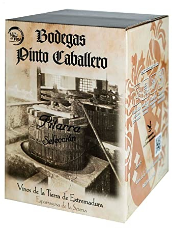 Deliex Delicias de Extremadura. Vino de pitarra tinto 15 litros. Bag in Box con grifo. Vino de mesa para todos los días. Bodegas Pinto Caballero