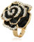 Bague de promesse en forme de rose en oxyde de zirconium pour femmes et filles Diamant en cristal 3D Fleurs en émail Réglable Ouverte Confortable Style Élégant Cadeau d'anniversaire de mariage