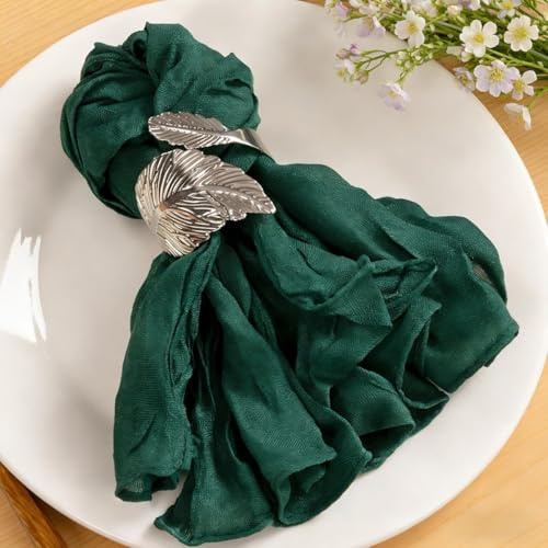 MLMC Seihtuch-Servietten, Boho, rustikal, waschbar, 53,3 x 53,3 cm, für Hochzeit, Brautparty, Geburtstag, Jahrestag, Abendessen, 24 Stück
