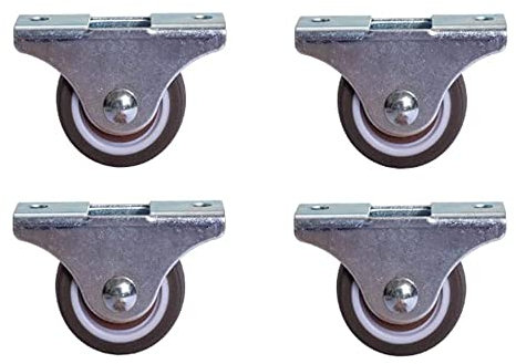 Bürorollen, Plattenrollen, 4 x Gummi-Richtplattenrollen, kaltgewalzte Stahlhalterung, geräuschlose Rollen (1 Zoll)