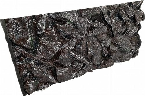 PLASTIKO - Aquarium Hintergrund 3D I Rückwänd 150x50 cm I Leicht zu Montieren und Reinigen I Keine Verklebung Erforderlich I Sicher für Tiere I Braun mit einem Muster aus Niedrigen Steinen