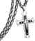CASSIECA Kreuz Kette Herren Edelstahl Byzantinische Ketten Kreuz Anhänger für Jungs Herren Kreuz Halskette für Herren Jesus Kreuz Kette mit Königskette Schwarz 56cm
