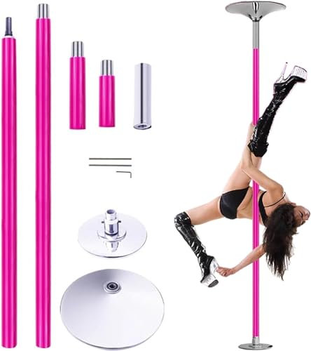 AviiSo Barre Pôle de Danse pour la Maison Robuste, Poteau de décapant en Silicone pour Appartements Club Party Gym, Pôle de Danse 360 ​​Spin et Statique pour Plafonds de 7 à 12,5 Pieds de Hauteur (Co