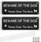 Beware of The Dog - 2 Pack Pre-Drilled Aluminium Metal Dog Warning Sign, Rustproof, UV Protected - with Zip Ties & Screws for Outdoor Gate Wall - 3.5'' × 9.8''