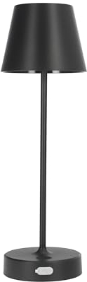 EDO LED Tischlampe Kabellos mit Touch, USB-C Aufladbar, NELI 2,7W 2700K Dimmbar, IP54 Wasserdicht, Tischleuchte, Akku Lampe, Nachttischlampe, Leselampe, LED lampe, Campinglampe, 33x10,6 cm, Schwarz