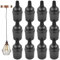 Leikurvo 12 Stück Vintage Solide Lampenfassung E27, Bakelit Fassung, Glühbirnenhalter, Edison Retro Schraube Adapter für Lampen (Schwarz)