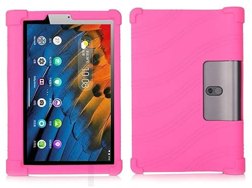 Case for Lenovo Yoga Smart Tab YT-X705F 10.1 Inch Tablet Case, Kids Friendly Soft Silicone Adjustable Stand Cover for Yoga Smart Tab Case with PC Stand (Rose)