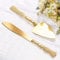 Cake Cutting Set for Wedding, Personalized Gold Cake Knife and Server Set, Custom Cake Serving Set, Engraved Pastry Pie Server Cake Pizza Cutter, Christmas Birthday Bridal Gift (Tassel)