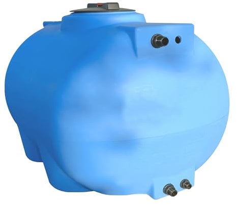 ESTO Serbatoio Acqua Potabile 300 Litri - 500 Litri Polietilene Per Raccolta Acqua, Cisterna Esterno Blu, con Pompa e Press Control Pressostato (500 Litri)