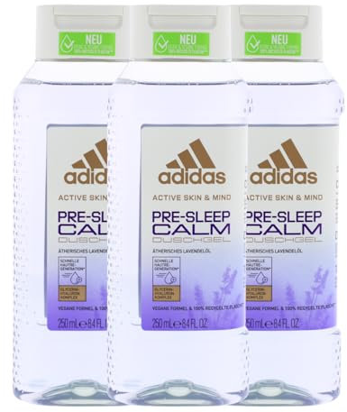 3 x adidas Pre-Sleep Calm Duschgel mit ätherischem Lavendelöl je 250ml