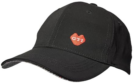 Volkswagen 3A4084300C041 Baseballkappe GTI Schriftzug Cap Baseballcap Mütze Basecap, schwarz, mit GTI Herz-Applikation