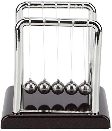 LetCart Newton Pendel, Klassisches Newton Kugelstoßpendel, Quadratische Form Balance Pendel Ball Spielzeug Home Office Schreibtisch Tisch Ornament Geschenk (S)