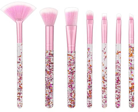 Namvo Pinceau de Maquillage sirène dégradé Pinceau de Maquillage en Queue de Poisson plaqué Or Outil de beauté à Paillettes en Cristal Ensemble de pinceaux de Maquillage à Paillettes en Cristal a