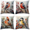 Lot de 4 housses de coussin décoratives de Noël à l'aquarelle et enneigées avec animaux de la forêt rouge cardinal pour canapé, vacances, nature, ferme, oiseaux, lit, canapé, décoration d'intérieur,
