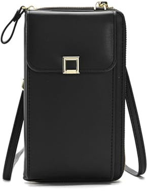 Kleine Umhängetasche Aus Pu Leder Handytasche Zum Umhängen Handytasche Zum Umhängen Damen Umhängetasche Für Damen Handy Tasche Tasche Geldbeutel Brieftasche(Schwarz)