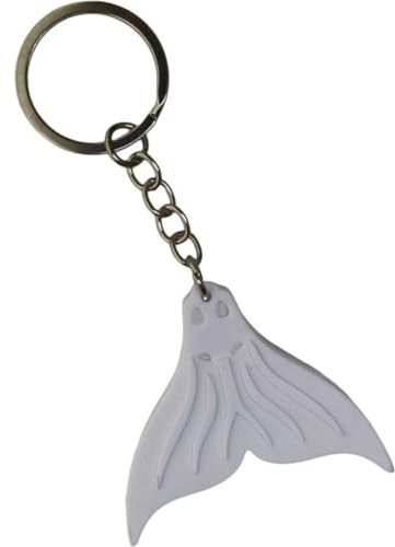 yanwuwa Porte-clés en forme de queue de sirène en silicone souple - Accessoire de sac, blanc, M