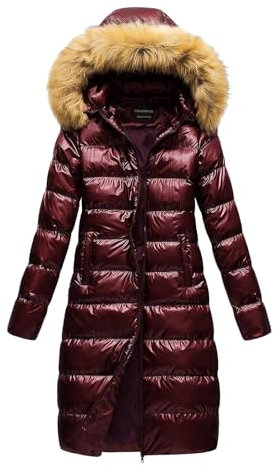 Beokeuioe Wintermantel Glänzender Daunenjacke Steppjacke Damen Winterjacke Kurze Outwear Frauen Winter Daunenmantel Mit Faux Pelzkragen Steppmantel Übergangsjacke Puffer Jacket