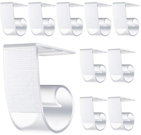 Bremorou Lot de 10 pinces à nappe en plastique pour tables épaisses - Antidérapantes - Avec fermeture Pour tables de restaurant