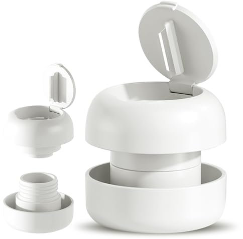 Dzmuero Tablet Divider, Tablet Cutter, 2-in-1 Portable Pill Divider, Multifunctional Tablet Splitter for Small and Large Tablets, for On the Go and Daily Use (White)