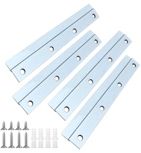 Lot de 4 pinces Z pour accrocher des photos lourdes, 15 cm, fixation murale, profilé en Z, en aluminium, French Cleat pour photos, cadres de miroir