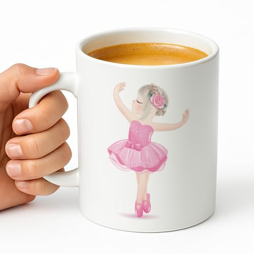 xulisimo Taza personalizada niños infantil cerámica 350 ml, ideal para regalar en cumpleaños, Navidad, Taza infantil con nombre personalizado vuelta al colegio/Gurderia (Bailarina)