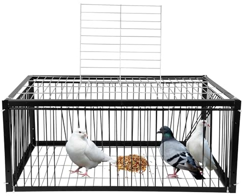 Taubenfalle, Vogelkäfig mit Einweg-Eingang (4 Türen), Falten Taubenschlag Taubenkäfig für Gärten, Dächer, Terrassen