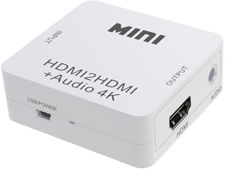 NOVOTECK Conversor HDMI a HDMI con Audio 4K, Extractor de Audio a Jack 3.5mm, Compatible con PS4, PS5, Xbox, PC, Portátil, Proyector y TV 4K UHD