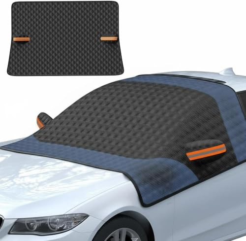 Frontscheibenabdeckung Auto Winter,Windschutzscheibenabdeckung Auto,Scheibenabdeckung Auto Winter,Windschutzscheibe Abdeckung Faltbare,Auto Winterabdeckung für Die Meisten Autos und SUV